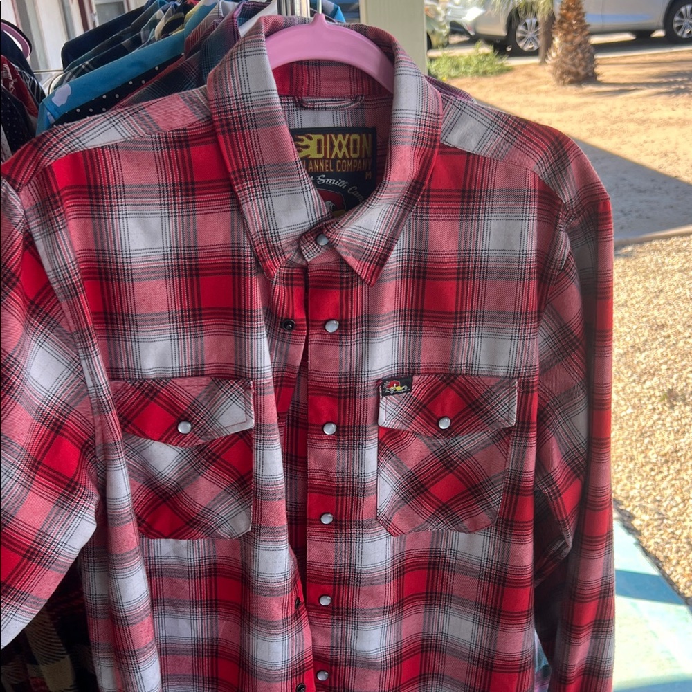 DIXXON Red and Black Plaid Casual Shirt